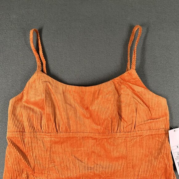 Wild Fable Dress Womens Small Orange Corduroy Sleeveless Mini Tank Strappy NWT - Picture 5 of 11